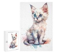 Jigsaw 1000 PCS for Adults Watercolor Balinese Cat Puzzle for Adults Relaxing Games Analysis And Logic Stress Reduction Gifts 1000 PCS