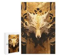 Jigsaw 1000 PCS for Adults White Wolf Head Art Deco Jigsaw Puzzle Brain Teaser Game Difficult Hard Deal As Gifts for The Whole Family 1000 PCS