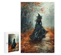 `jigsaw 1000 PCS for Adults Witch in Autumn Forest Jigsaws for Adults Puzzle Stress Reliever Challenging To Complete Stress Reduction Gifts 1000 PCS