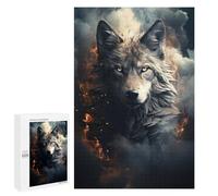 Jigsaw 1000 PCS for Adults Wolf on Dark Adult Jigsaw Puzzle Fun Games Analysis And Logic Unique Birthday And Gifts 1000 PCS