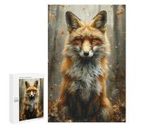 Jigsaw 1000 PCS for Teenagers Autumn Fox Portrait-5 Puzzles for Teenagers Analysis And Logic Train Your Brain And Hands Unique Challenge Game 1000 PCS
