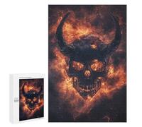 Jigsaw 1000 PCS for Teenagers Devil Skull Nebula Art Print Puzzles for Teenagers Analysis And Logic Train Your Brain And Hands Unique Challenge Game 1000 PCS