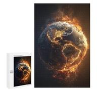 Jigsaw 1000 PCS for Teenagers Earth on Fire Global Crisis Puzzle For Teenagers Enhance Memory Challenging To Complete Family Fun & Game Night 1000 PCS