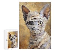 Jigsaw 1000 PCS for Teenagers Egyptian Mummy Cat Statue Puzzles for Teenagers Analysis And Logic Train Your Brain And Hands Unique Challenge Game 1000 PCS