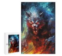 Jigsaw 1000 PCS for Teenagers Fiery Beast Artwork Puzzle For Teenagers Difficult Hard Fun Activities at Home Addictive Toys to Cultivate Patience 1000 PCS