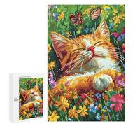 Jigsaw 1000 PCS for Teenagers Floral Cat Dreamscape Puzzle For Teenagers Enhance Memory Challenging To Complete Family Fun & Game Night 1000 PCS