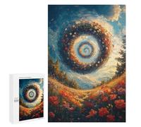 Jigsaw 1000 PCS for Teenagers Floral Spiral Sky Puzzles for Teenagers Analysis And Logic Train Your Brain And Hands Unique Challenge Game 1000 PCS