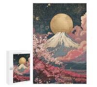 Jigsaw 1000 PCS for Teenagers Full Moon over Cherry Blossoms -1 Puzzles for Teenagers Analysis And Logic Train Your Brain And Hands Unique Challenge Game 1000 PCS