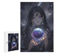 Jigsaw 1000 PCS for Teenagers Galactic Sorceress Holding Earth Globe Puzzle For Teenagers Enhance Memory Challenging To Complete Family Fun & Game Night 1000 PCS