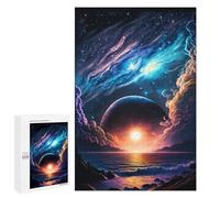 Jigsaw 1000 PCS for Teenagers Galactic Sunset Over Ocean Puzzles for Teenagers Analysis And Logic Train Your Brain And Hands Unique Challenge Game 1000 PCS