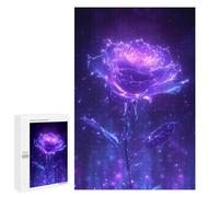 Jigsaw 1000 PCS for Teenagers Glowing Purple Rose-1 Puzzle For Teenagers Enhance Memory Challenging To Complete Family Fun & Game Night 1000 PCS