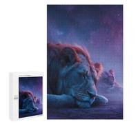Jigsaw 1000 PCS for Teenagers Lion Couple Under Starry Sky Puzzle For Teenagers Enhance Memory Challenging To Complete Family Fun & Game Night 1000 PCS