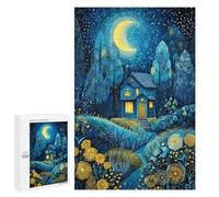 Jigsaw 1000 PCS for Teenagers Magical Night Cottage Scene Puzzles for Teenagers Improve Memory for Birthday, Chrismas Christmas Birthday Gifts 1000 PCS