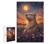 Jigsaw 1000 PCS for Teenagers Moonlit Capybara Meadow Puzzles for Teenagers Improve Memory for Birthday, Chrismas Christmas Birthday Gifts 1000 PCS