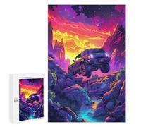 Jigsaw 1000 PCS for Teenagers Off-Road Adventure in Neon Colors Puzzle For Teenagers Enhance Memory Challenging To Complete Family Fun & Game Night 1000 PCS