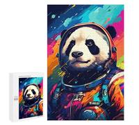 Jigsaw 1000 PCS for Teenagers Panda Astronaut Space Suit-4 Puzzle For Teenagers Enhance Memory Challenging To Complete Family Fun & Game Night 1000 PCS