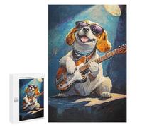 Jigsaw 1000 PCS for Teenagers Rock Star Pup with Guitar -1 Puzzles for Teenagers Improve Memory for Birthday, Chrismas Christmas Birthday Gifts 1000 PCS