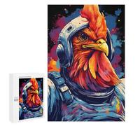 Jigsaw 1000 PCS for Teenagers Space Chicken Helmet Art Puzzle For Teenagers Difficult Hard Fun Activities at Home Addictive Toys to Cultivate Patience 1000 PCS