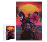 Jigsaw 1000 PCS for Teenagers Vibrant Tropical Bulldog Puzzle For Teenagers Difficult Hard Fun Activities at Home Addictive Toys to Cultivate Patience 1000 PCS