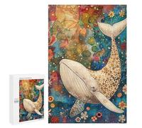 Jigsaw 1000 PCS for Teenagers Whale Artwork Ocean Flowers Puzzles for Teenagers Analysis And Logic Train Your Brain And Hands Unique Challenge Game 1000 PCS
