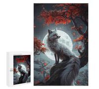 Jigsaw 1000 PCS for Teenagerss Art Fox Under Autumn Moon Puzzles for Teenagerss Analysis And Logic Parent-child Interaction Challenging Game Toys 1000 PCS