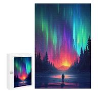 Jigsaw 1000 PCS for Teenagerss Aurora Borealis Night Scene Puzzles for Teenagerss Analysis And Logic Parent-child Interaction Challenging Game Toys 1000 PCS