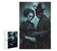 Jigsaw 1000 PCS for Teenagerss Baron Samedi And Maman Brigitte, Gothic Couple in Cemetery Jigsaw Puzzle Family Games Pattern Assembly Unique Gifts for Birthday And Christmas 1000 PCS