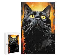 Jigsaw 1000 PCS for Teenagerss Black Cat Animal Puzzles for Adults Relax Games Staycation Kill Time for Is Ideal As A Gift 1000 PCS