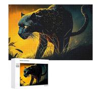 Jigsaw 1000 PCS for Teenagerss Black Panther in The Wild Puzzles for Adults Relaxing Games Analysis And Logic Parent-child Interaction 1000 PCS