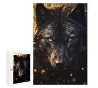 Jigsaw 1000 PCS for Teenagerss Black Wolf Hunter Jigsaw Puzzle Family Games Pattern Assembly Unique Gifts for Birthday And Christmas 1000 PCS