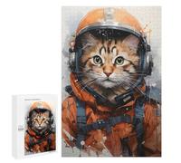 Jigsaw 1000 PCS for Teenagerss Cat Aviator with Helmet Jigsaw for Adults Toy Wall Decor Presents for Women Unique Gifts for Birthday And Christmas 1000 PCS