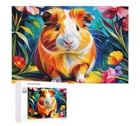 Jigsaw 1000 PCS for Teenagerss Colorful Guinea Pig Garden-1 Jigsaw Relax Games Difficult Challenge Unique Gifts for Birthday And Christmas 1000 PCS