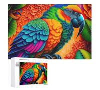 Jigsaw 1000 PCS for Teenagerss Colorful Parrot in Tropical Setting Puzzles for Adults Relaxing Games Analysis And Logic Parent-child Interaction 1000 PCS
