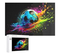 Jigsaw 1000 PCS for Teenagerss Colorful Soccer Ball Artwork -2 Jigsaw Relax Games Difficult Challenge Unique Gifts for Birthday And Christmas 1000 PCS