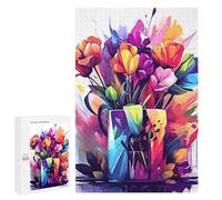 Jigsaw 1000 PCS for Teenagerss Colorful Tulip Bouquet Puzzles for Adults Relax Games Staycation Kill Time for Is Ideal As A Gift 1000 PCS