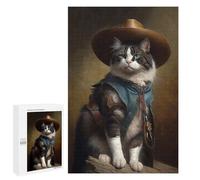 Jigsaw 1000 PCS for Teenagerss Cowboy Cat Puzzles for Adults Relax Games Staycation Kill Time for Is Ideal As A Gift 1000 PCS