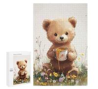 Jigsaw 1000 PCS for Teenagerss Cute Bear with Honey Puzzles for Adults Relax Games Staycation Kill Time for Is Ideal As A Gift 1000 PCS