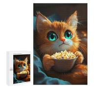 Jigsaw 1000 PCS for Teenagerss Cute Cat Watching Movie Adult Jigsaw Hands-on Game Home Decoration Unique Gifts for Birthday And Christmas 1000 PCS