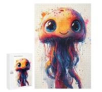 Jigsaw 1000 PCS for Teenagerss Cute Jellyfish Illustration Puzzles for Adults Relax Games Staycation Kill Time for Is Ideal As A Gift 1000 PCS