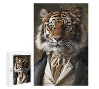Jigsaw 1000 PCS for Teenagerss Dapper Tiger Portrait Puzzles for Teenagerss Analysis And Logic Parent-child Interaction Challenging Game Toys 1000 PCS