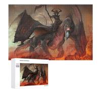 Jigsaw 1000 PCS for Teenagerss Dark Rider on Fiery Dragon Jigsaw Relax Games Difficult Challenge Unique Gifts for Birthday And Christmas 1000 PCS