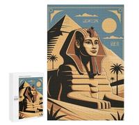 Jigsaw 1000 PCS for Teenagerss Egyptian Sphinx And Pyramid Illustration Jigsaw Puzzle Family Games Pattern Assembly Unique Gifts for Birthday And Christmas 1000 PCS