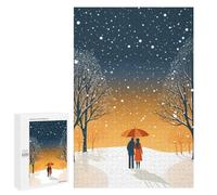 Jigsaw 1000 PCS for Teenagerss Falling Love Snow Puzzles for Adults Relax Games Staycation Kill Time for Is Ideal As A Gift 1000 PCS
