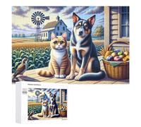 Jigsaw 1000 PCS for Teenagerss Farmhouse Pet Basket Scene Jigsaw Relax Games Difficult Challenge Unique Gifts for Birthday And Christmas 1000 PCS