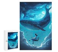 Jigsaw 1000 PCS for Teenagerss Fly To The Moon With Whale Jigsaw Puzzle Family Games Pattern Assembly Unique Gifts for Birthday And Christmas 1000 PCS