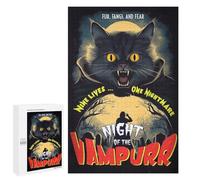 Jigsaw 1000 PCS for Teenagerss Funny Halloween Poster Puzzles for Adults Relax Games Staycation Kill Time for Is Ideal As A Gift 1000 PCS