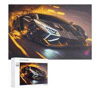 Jigsaw 1000 PCS for Teenagerss Future-Style Sports Car in Neon Lights Jigsaw Relax Games Difficult Challenge Unique Gifts for Birthday And Christmas 1000 PCS