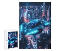 Jigsaw 1000 PCS for Teenagerss Futuristic Flying Car Puzzles for Adults Relax Games Staycation Kill Time for Is Ideal As A Gift 1000 PCS