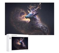 Jigsaw 1000 PCS for Teenagerss Galactic Deer Cosmic Artwork Jigsaw Relax Games Difficult Challenge Unique Gifts for Birthday And Christmas 1000 PCS