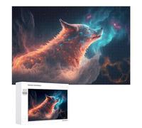 Jigsaw 1000 PCS for Teenagerss Galactic Wolf in Nebula Clouds -1 Jigsaw Relax Games Difficult Challenge Unique Gifts for Birthday And Christmas 1000 PCS